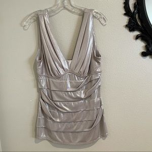 Bisou Bisou Gold Shimmer Tank Top - Large